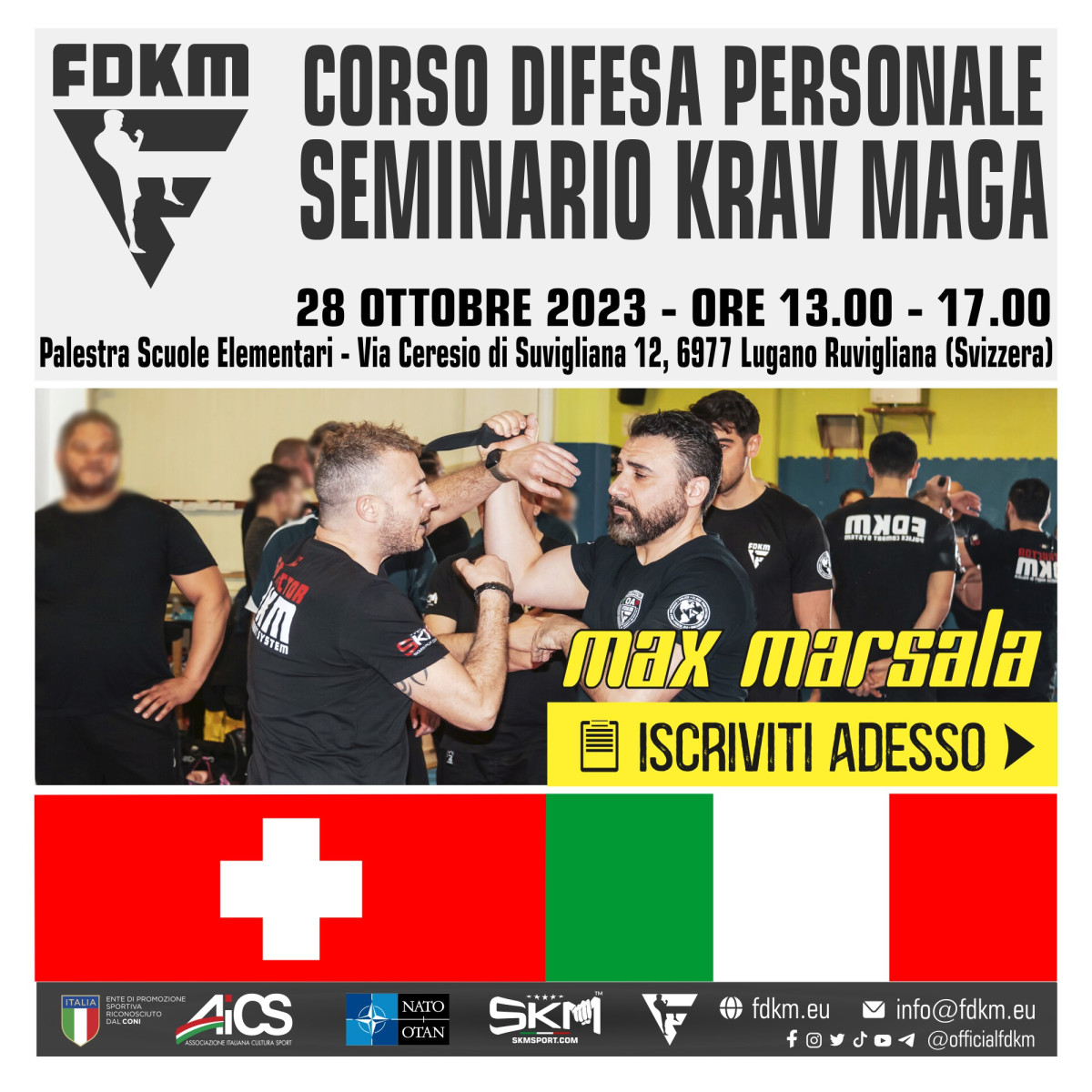 Seminario Krav Maga FDKM Lugano 28 Ottobre 2023