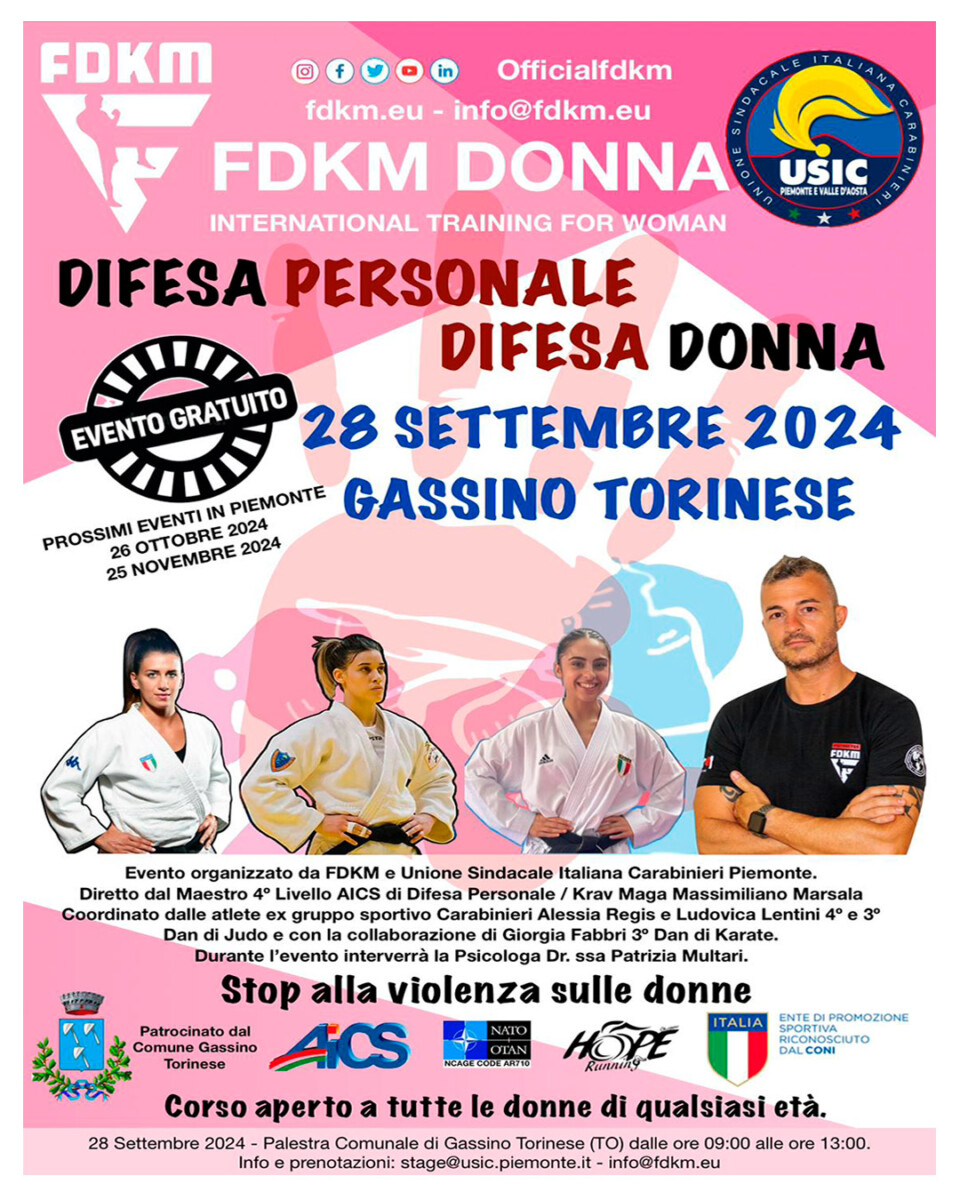 Seminario Difesa Donna FDKM USIC Gassino Torinese Sett 2024